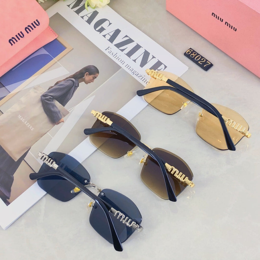 MIU MIU RUNWAY SQUARE SUNGLASSES 503005 IN METAL
