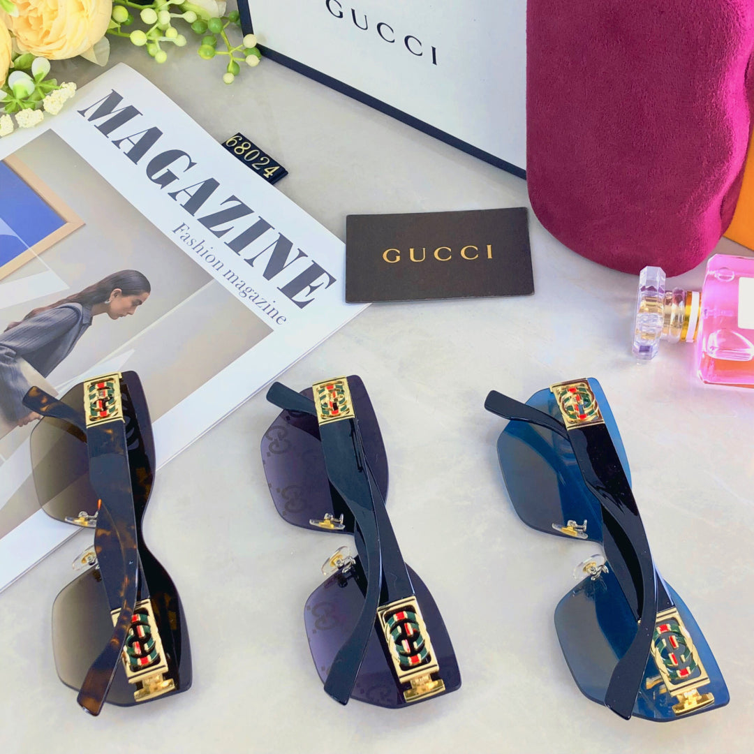 GUCCI MIRRORED BUTTERFLY FRAME SUNGLASSES 571497 IN ACETATE EMBOSSED LOGO
