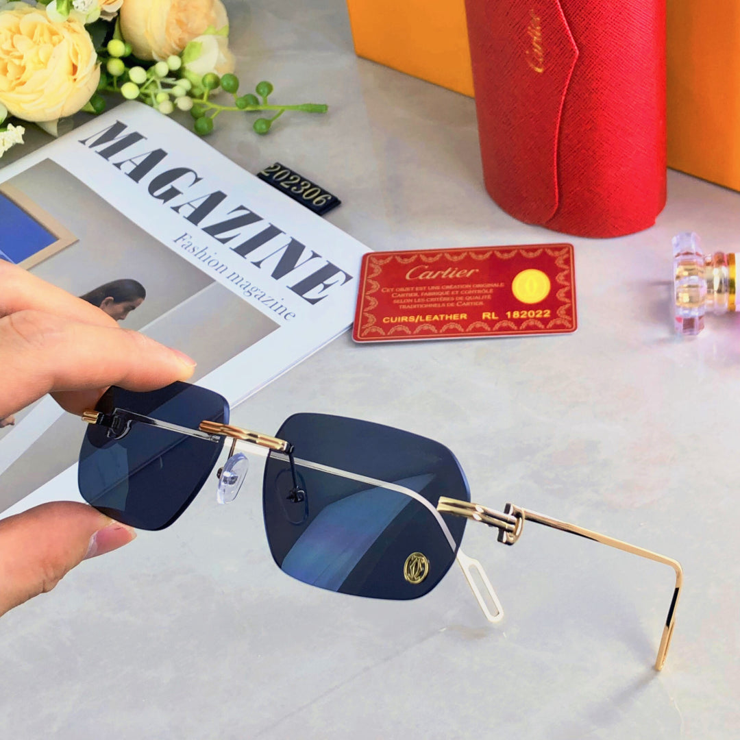 CARTIER RECTANGULAR SUNGLASSES 578002 IN METAL
