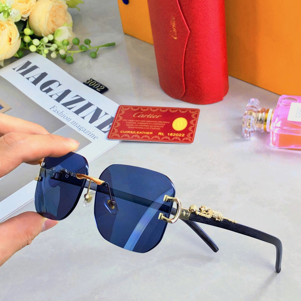 CARTIER PANTHÈRE RECTANGULAR FRAME SUNGLASSES 580762 IN METAL