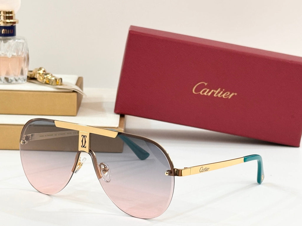 CARTIER SIGNATURE AVIATOR FRAME SUNGLASSES 524543 IN METAL