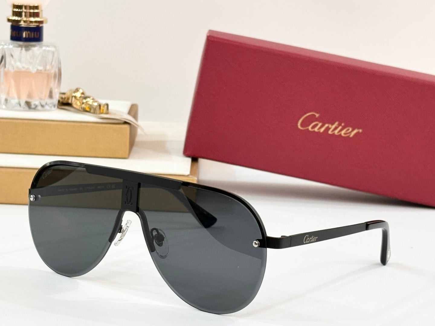CARTIER SIGNATURE AVIATOR FRAME SUNGLASSES 524543 IN METAL