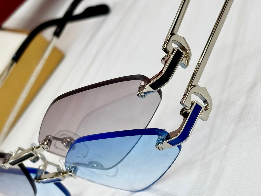 CARTIER RIMLESS ANGULAR FRAME SUNGLASSES CT0695 IN METAL