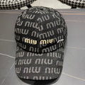 MIU MIU MM BASEBALL CAP IN DARK SLATE GRAY DENIM