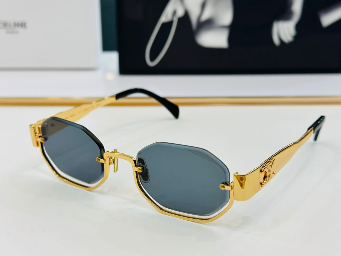 CELINE TRIOMPHE SEMI RIMLESS SUNGLASSES CL42118 IN METAL
