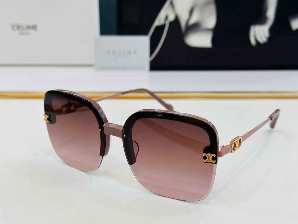 CELINE TRIOMPHE SQUARE SUNGLASSES CL40251 IN METAL