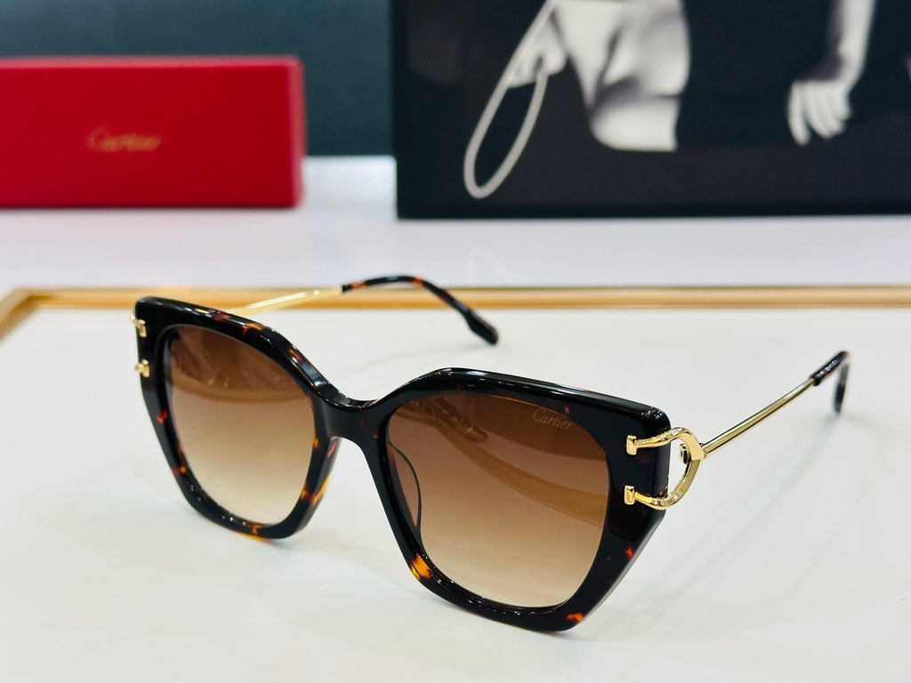 CARTIER BUTTERFLY FRAME SUNGLASSES 530154 IN METAL AND ACETATE