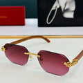 CARTIER PANTHÈRE RIMLESS OVAL FRAME SUNGLASSES 543637 IN METAL