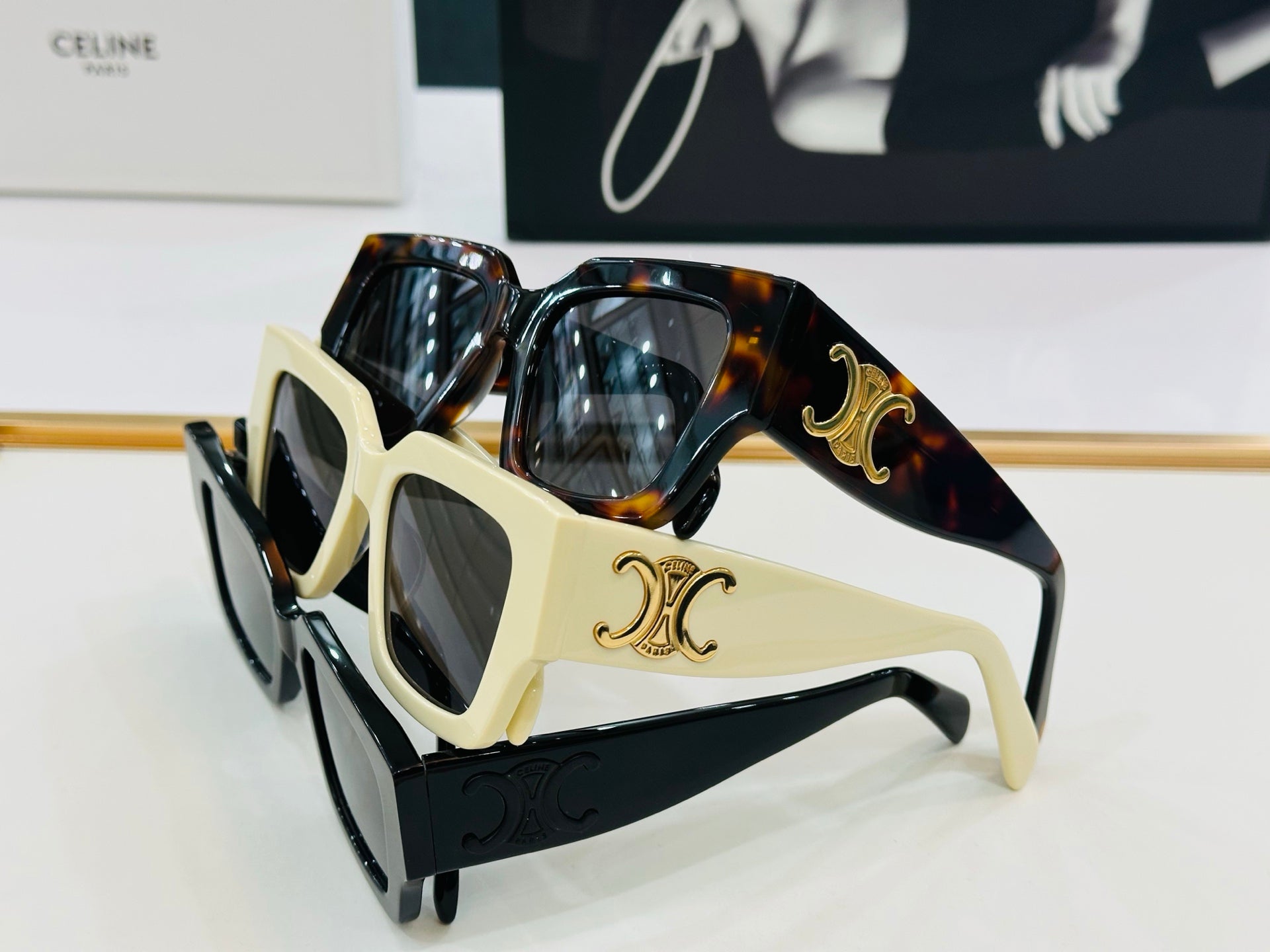 CELINE TRIOMPHE SUNGLASSES CL40499 IN ACETATE