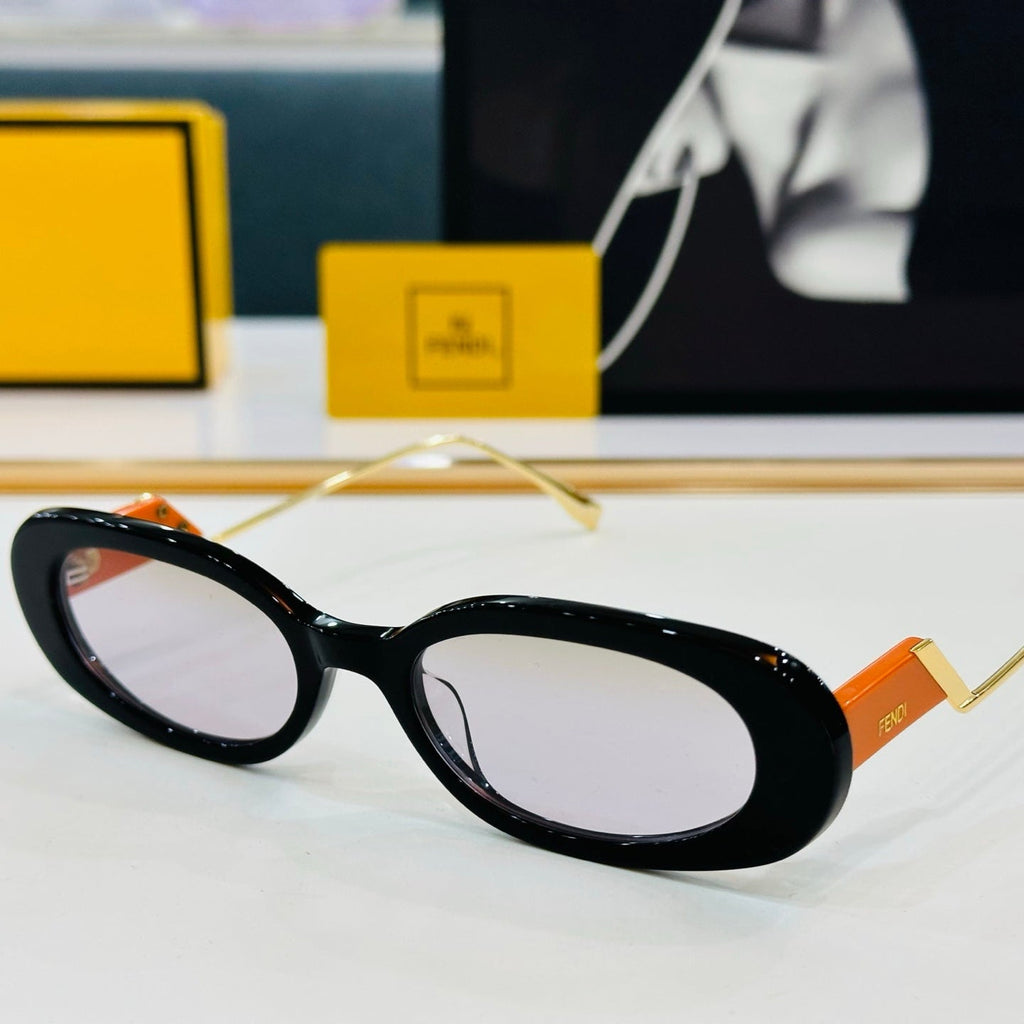 FENDI FF DIAMONDS OVAL FRAME SUNGLASSES E3018 IN ACETATE