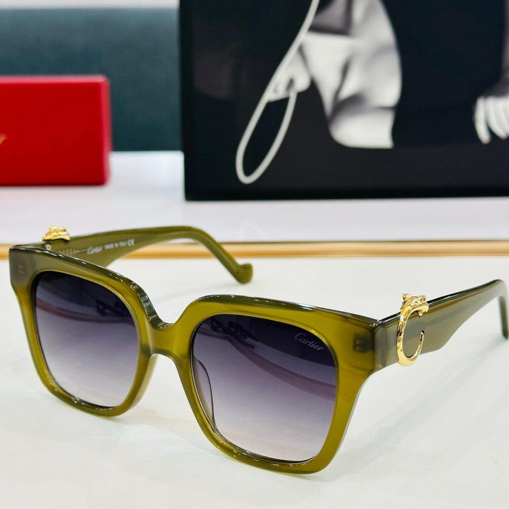 CARTIER PANTHÈRE SQUARE FRAME SUNGLASSES 575857 IN ACETATE
