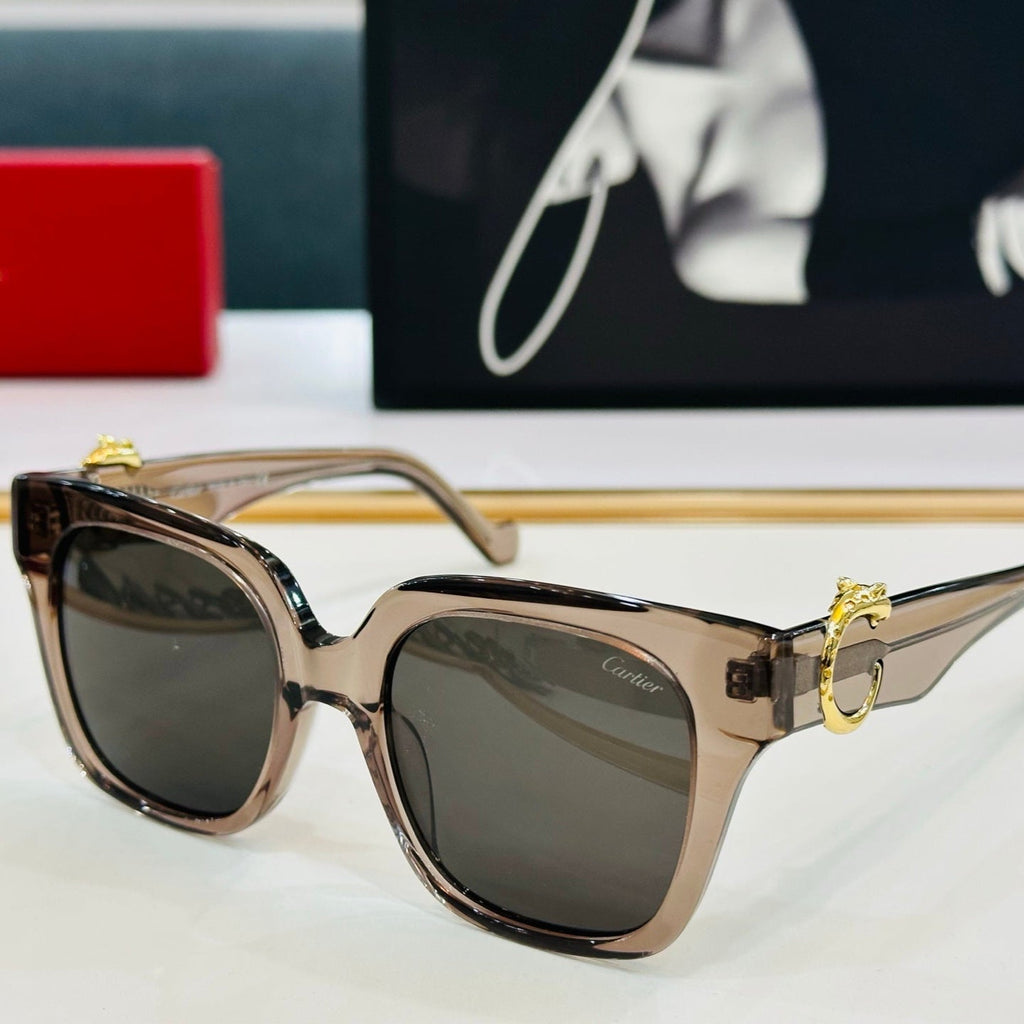 CARTIER PANTHÈRE SQUARE FRAME SUNGLASSES 575857 IN ACETATE