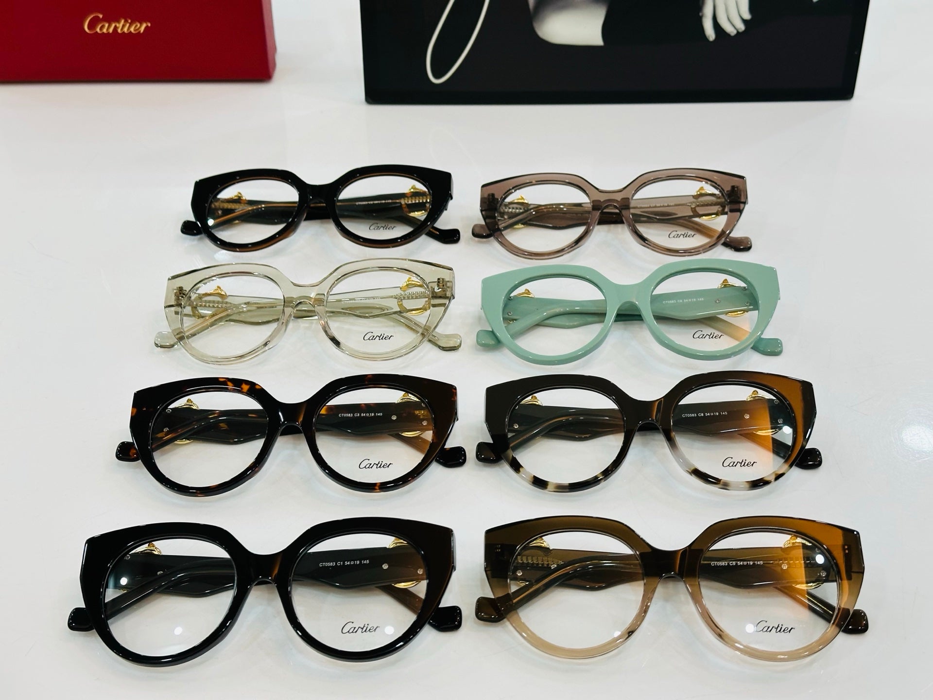 CARTIER PANTHÈRE ROUND FRAME SUNGLASSES 578200 IN ACETATE