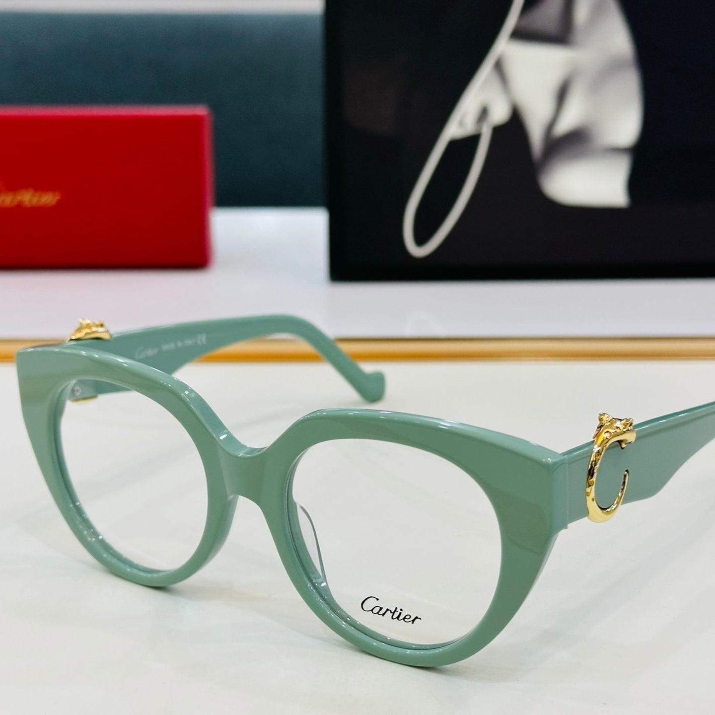 CARTIER PANTHÈRE ROUND FRAME SUNGLASSES 578200 IN ACETATE
