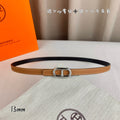 HERMES MAILLON H BELT BUCKLE & REVERSIBLE CIDER ORANGE LEATHER STRAP 13 MM SILVER HARDWARE