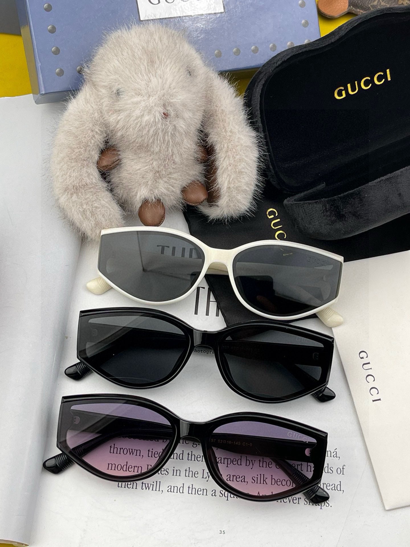 GUCCI GEOMETRIC FRAME SUNGLASSES G7315 IN ACETATE