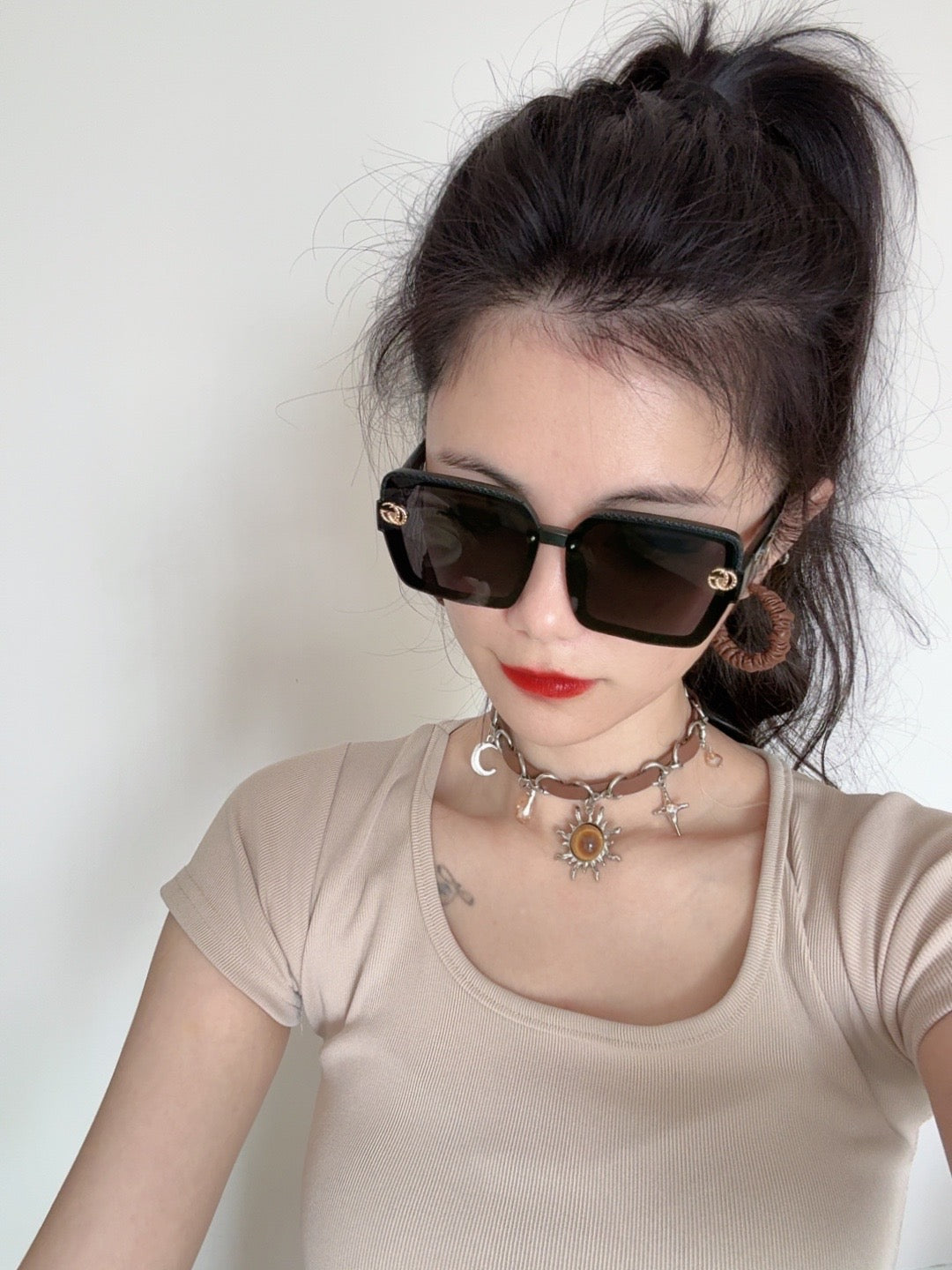 GUCCI SQUARE FRAME SUNGLASSES G6130 IN ACETATE