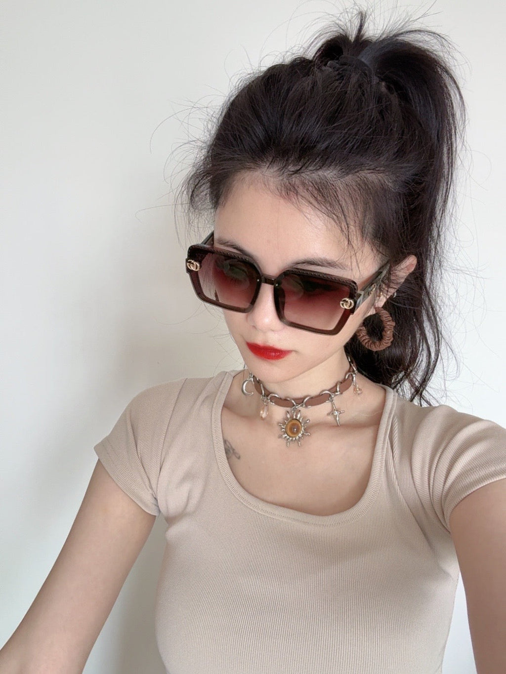 GUCCI SQUARE FRAME SUNGLASSES G6130 IN ACETATE
