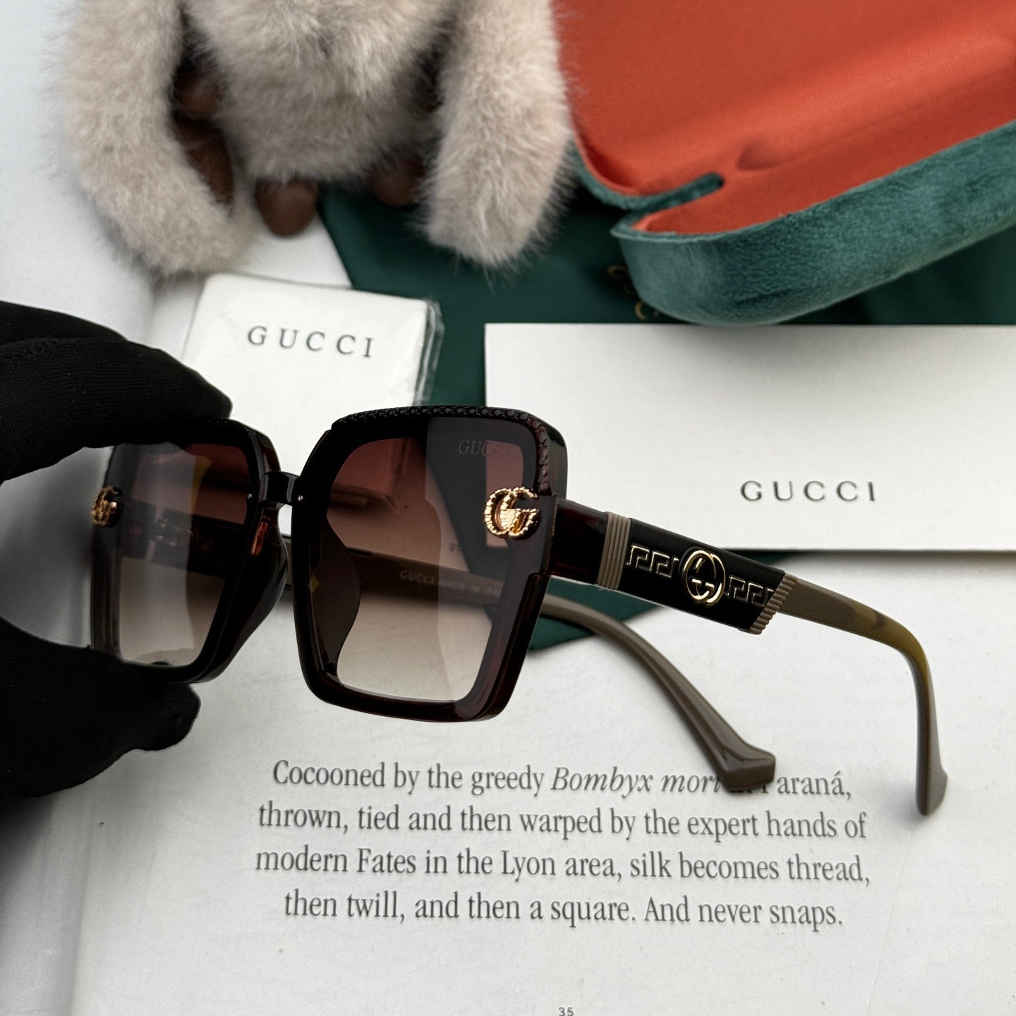 GUCCI SQUARE FRAME SUNGLASSES G6130 IN ACETATE