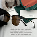 GUCCI RECTANGULAR FRAME SUNGLASSES G7637 IN METAL AND ACETATE