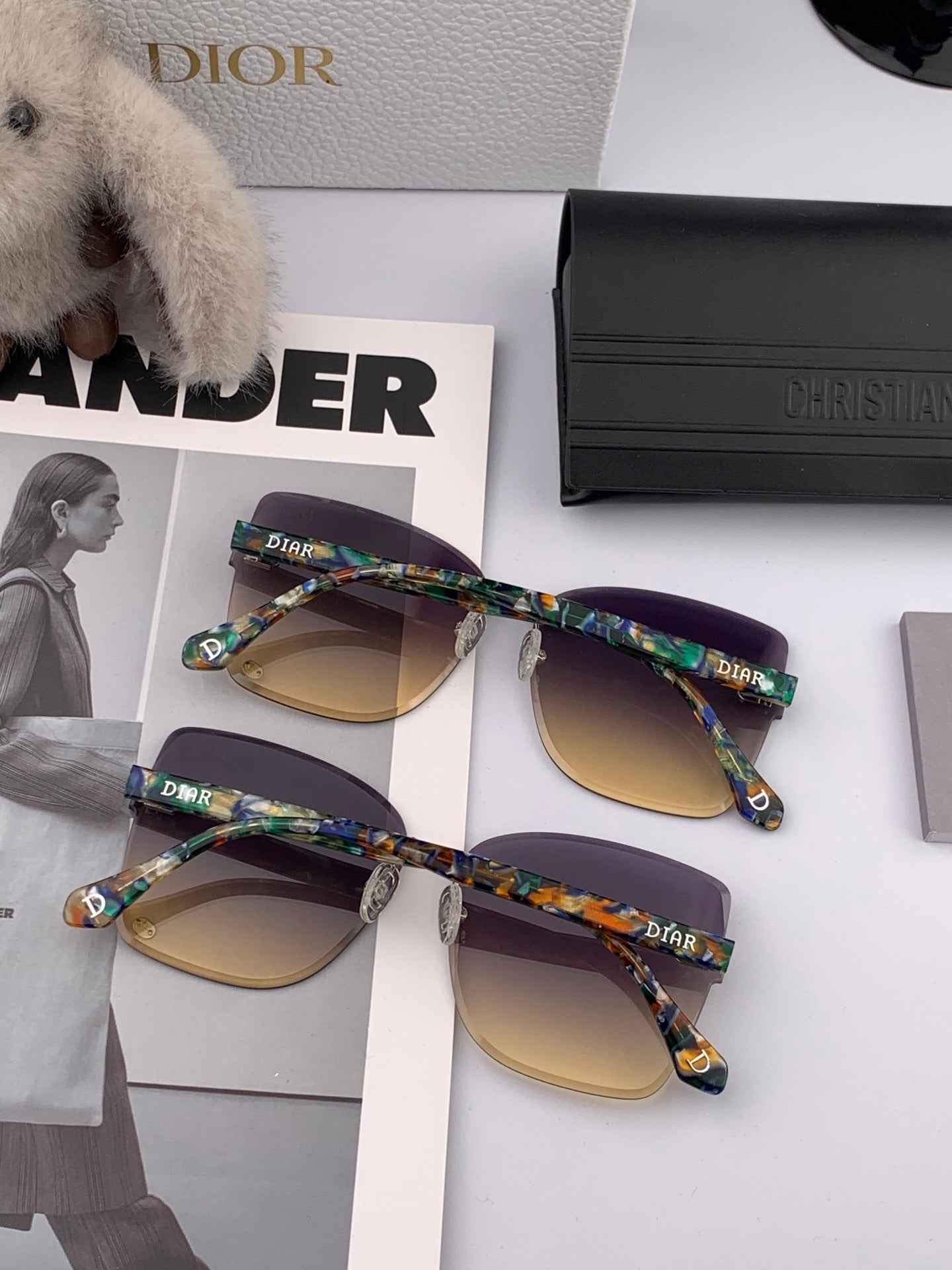 DIOR MONTAIGNE SUNGLASSES CD6710 IN MULTICOLOR ACETATE