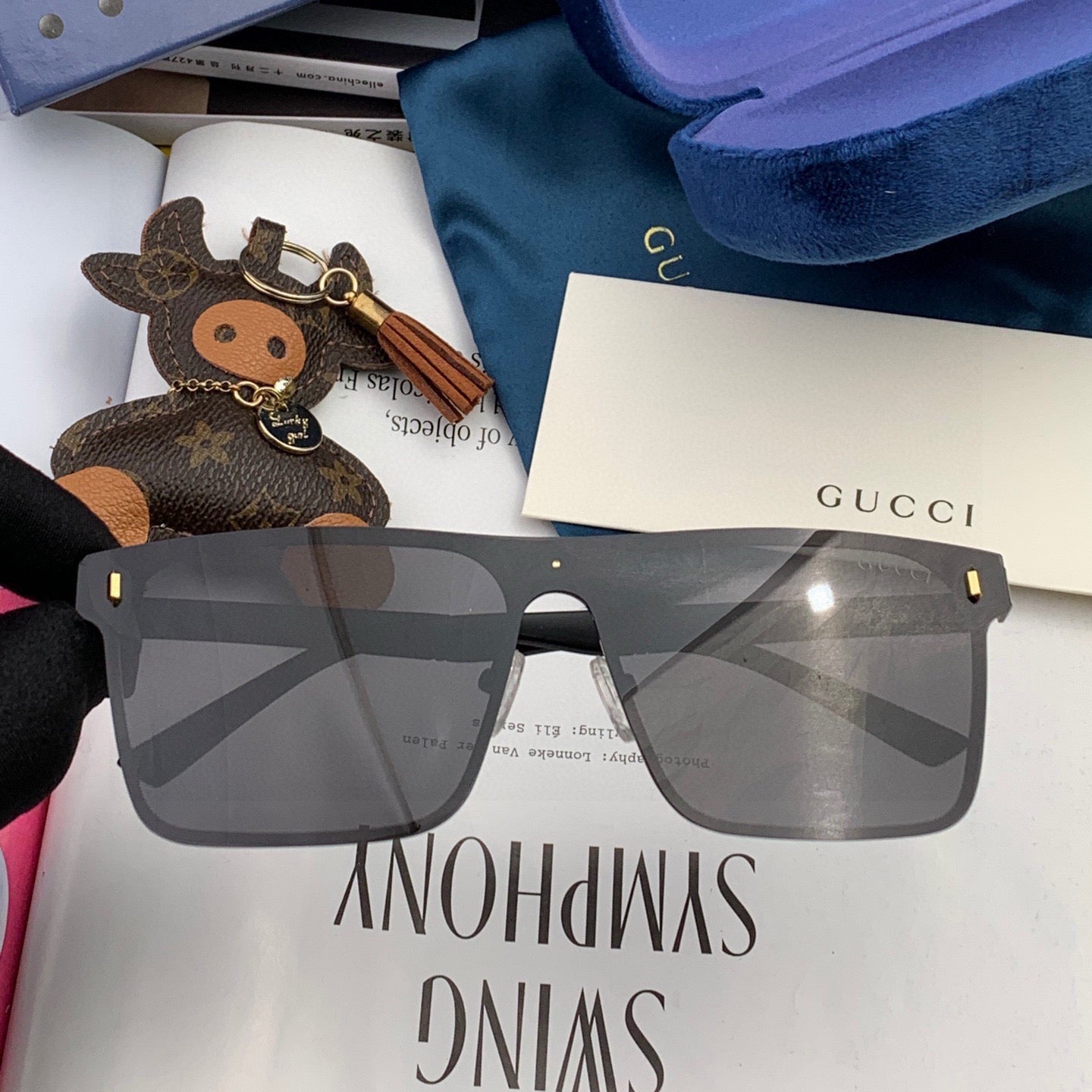 GUCCI RECTANGULAR FRAME SUNGLASSES G7809 IN METAL