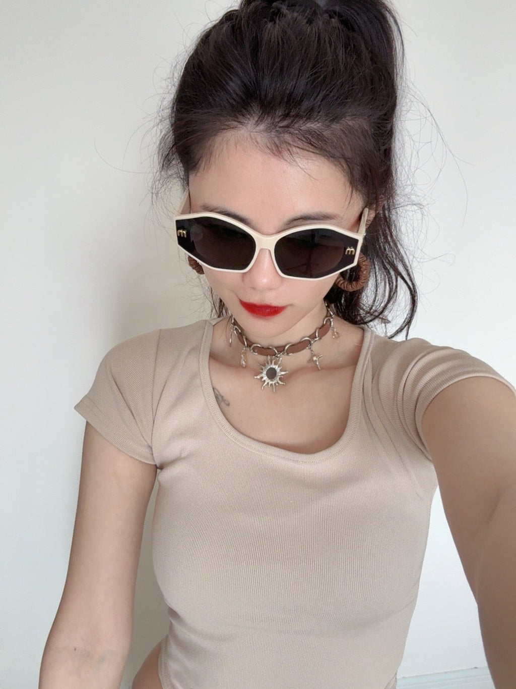 MIU MIU LOGO SUNGLASSES M7232 IN ACETATE