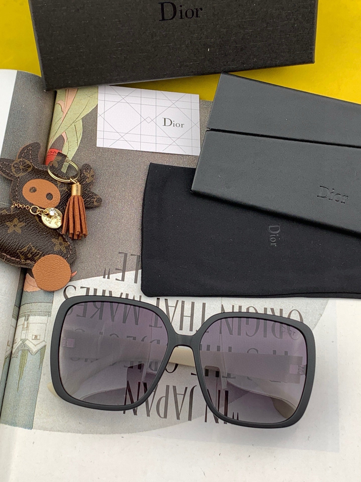 DIOR MONTAIGNE SQUARE SUNGLASSES D7277 IN ACETATE