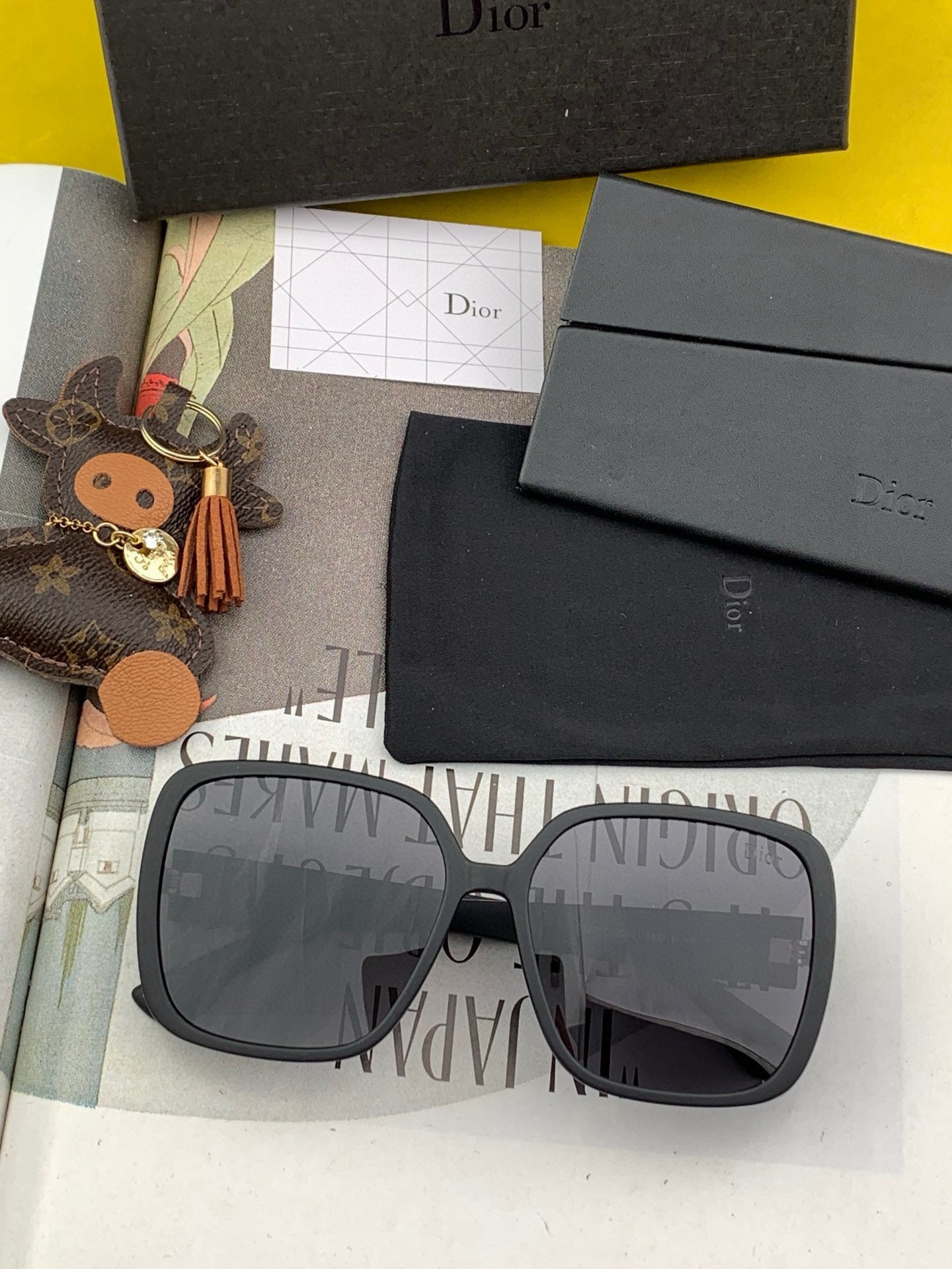 DIOR MONTAIGNE SQUARE SUNGLASSES D7277 IN ACETATE