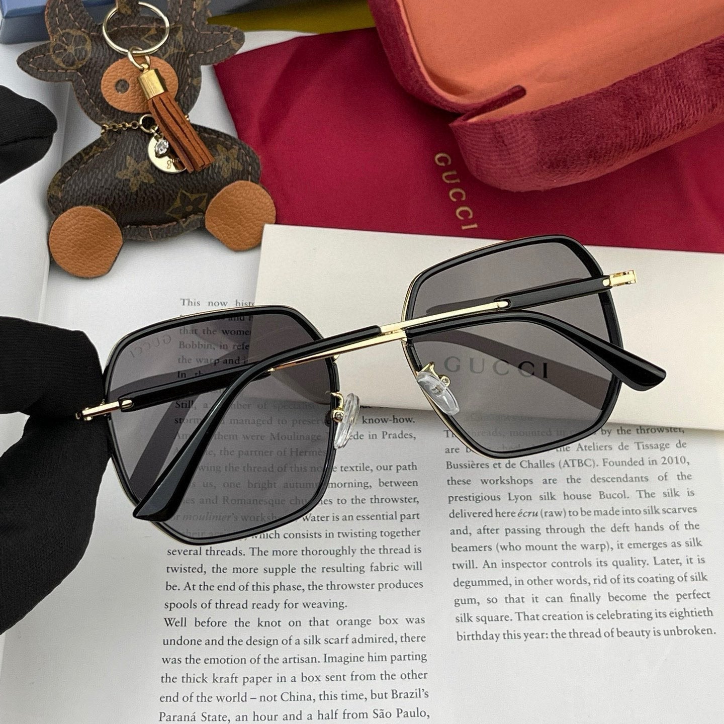 GUCCI SQUARE FRAME SUNGLASSES G364 IN METAL