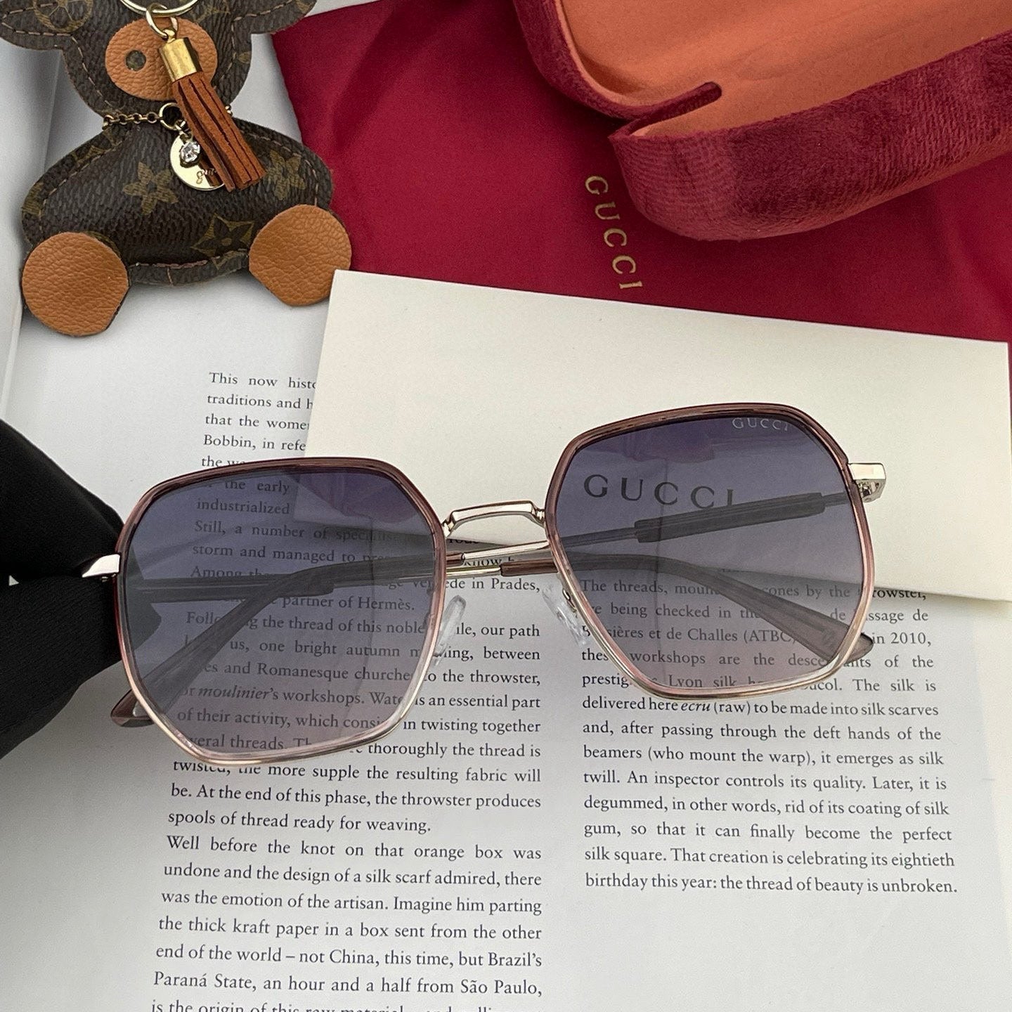 GUCCI SQUARE FRAME SUNGLASSES G364 IN METAL