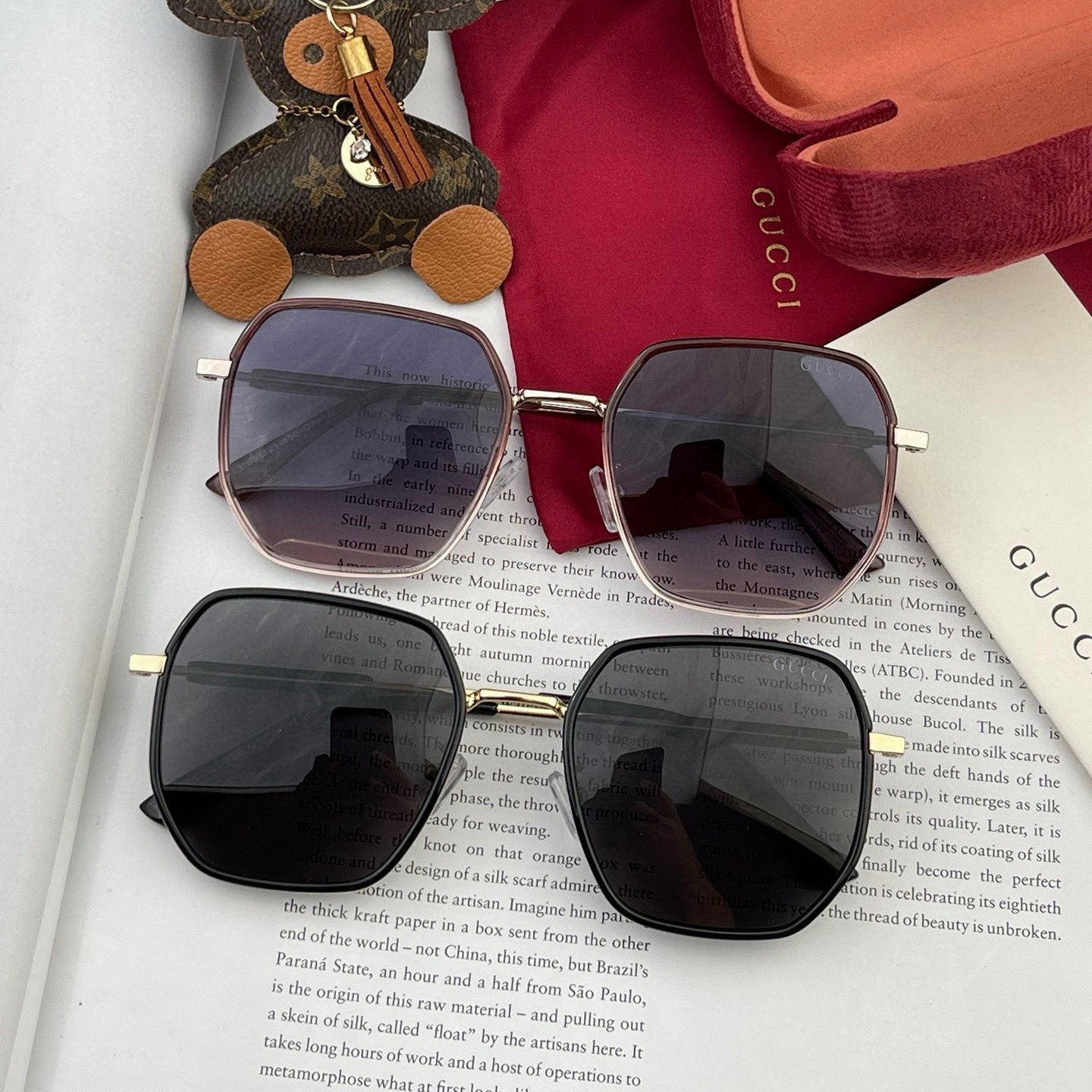 GUCCI SQUARE FRAME SUNGLASSES G364 IN METAL