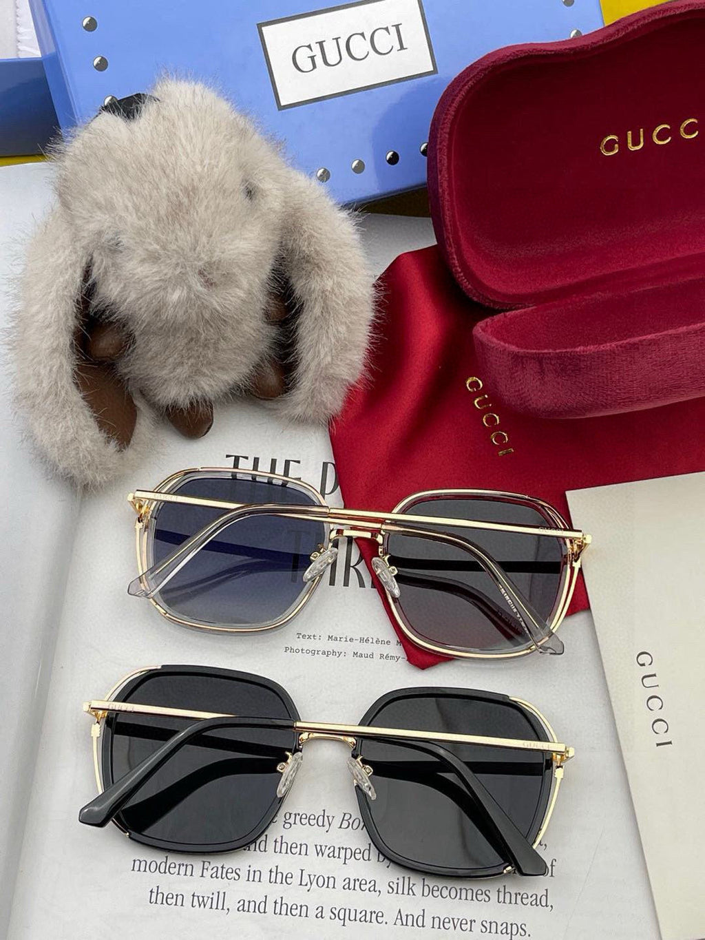 GUCCI SQUARE FRAME SUNGLASSES G6581 IN ACETATE AND METAL