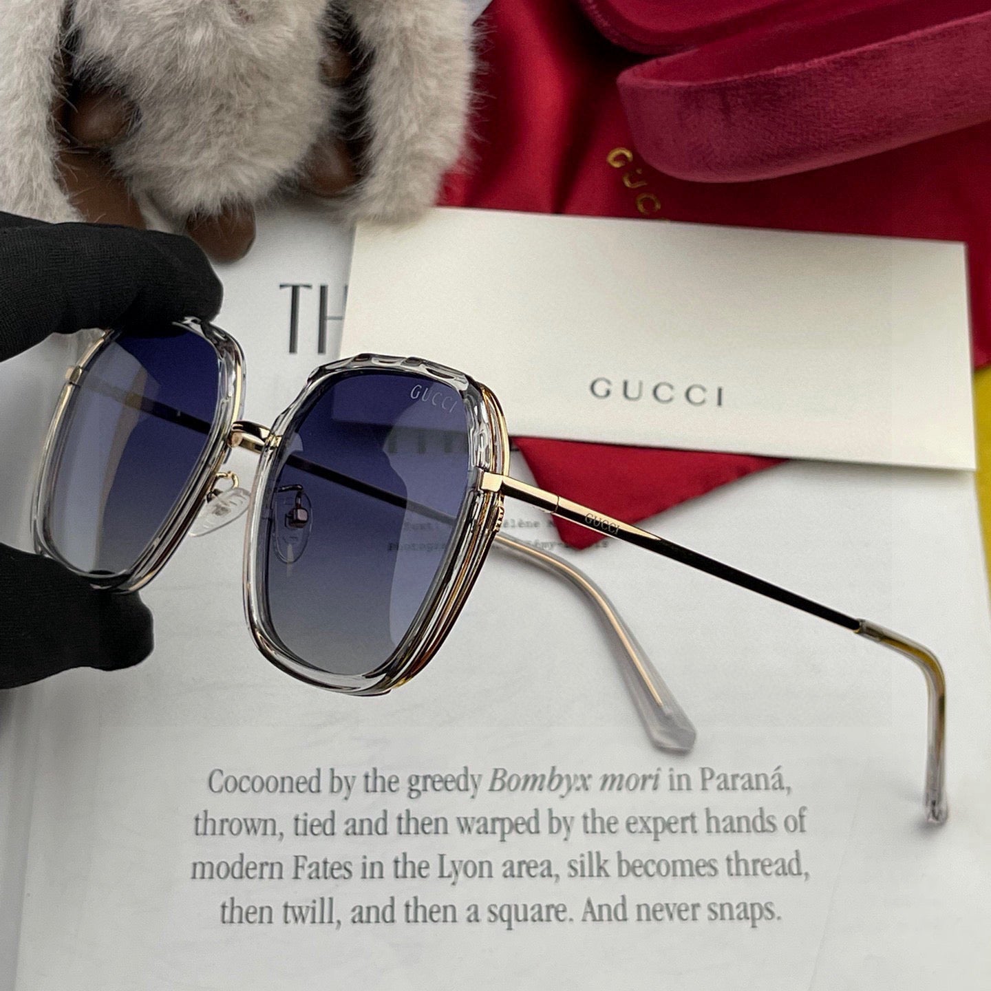 GUCCI SQUARE FRAME SUNGLASSES G6581 IN ACETATE AND METAL