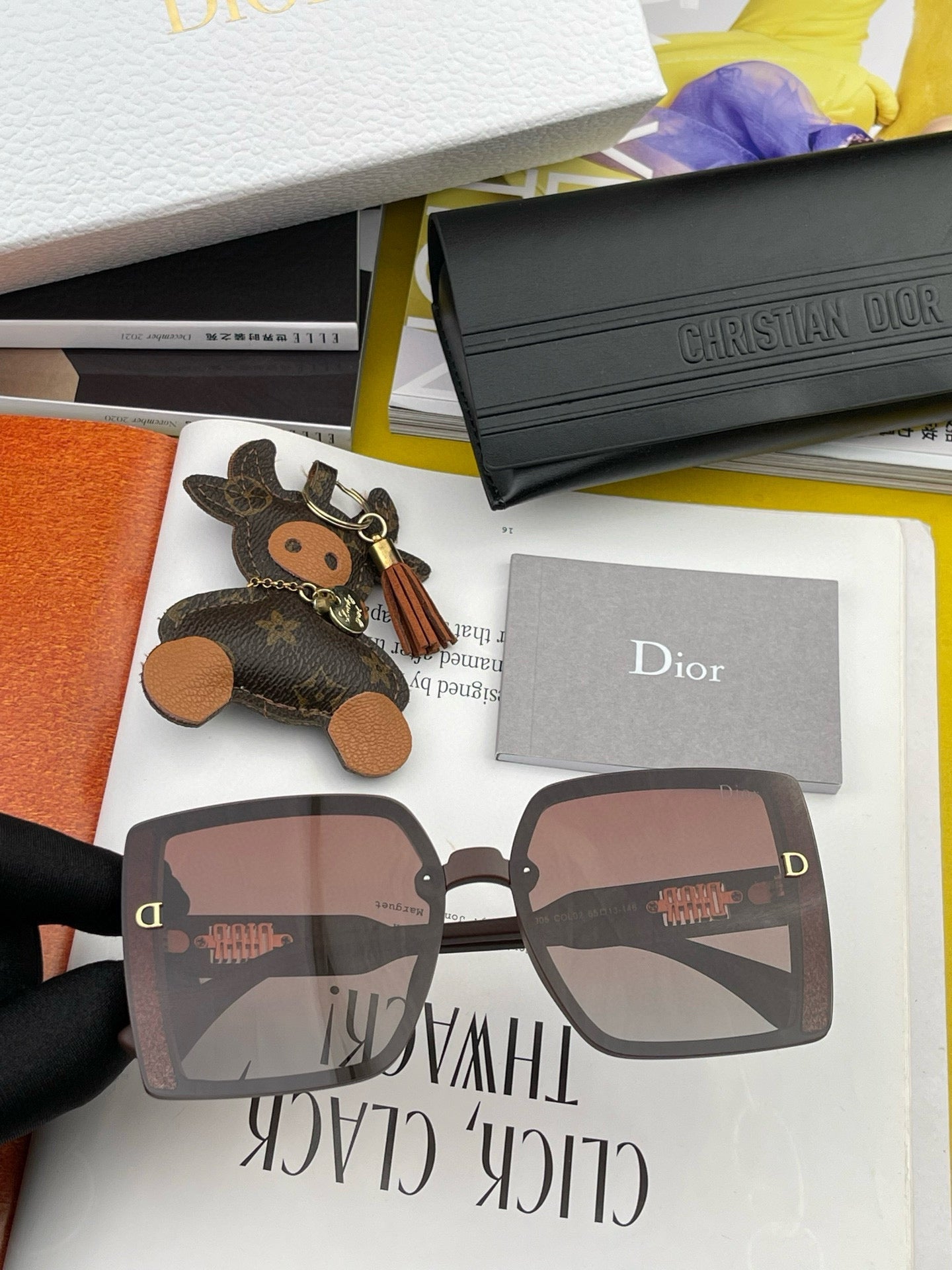DIOR MONTAIGNE SQUARE SUNGLASSES D5290 IN ACETATE