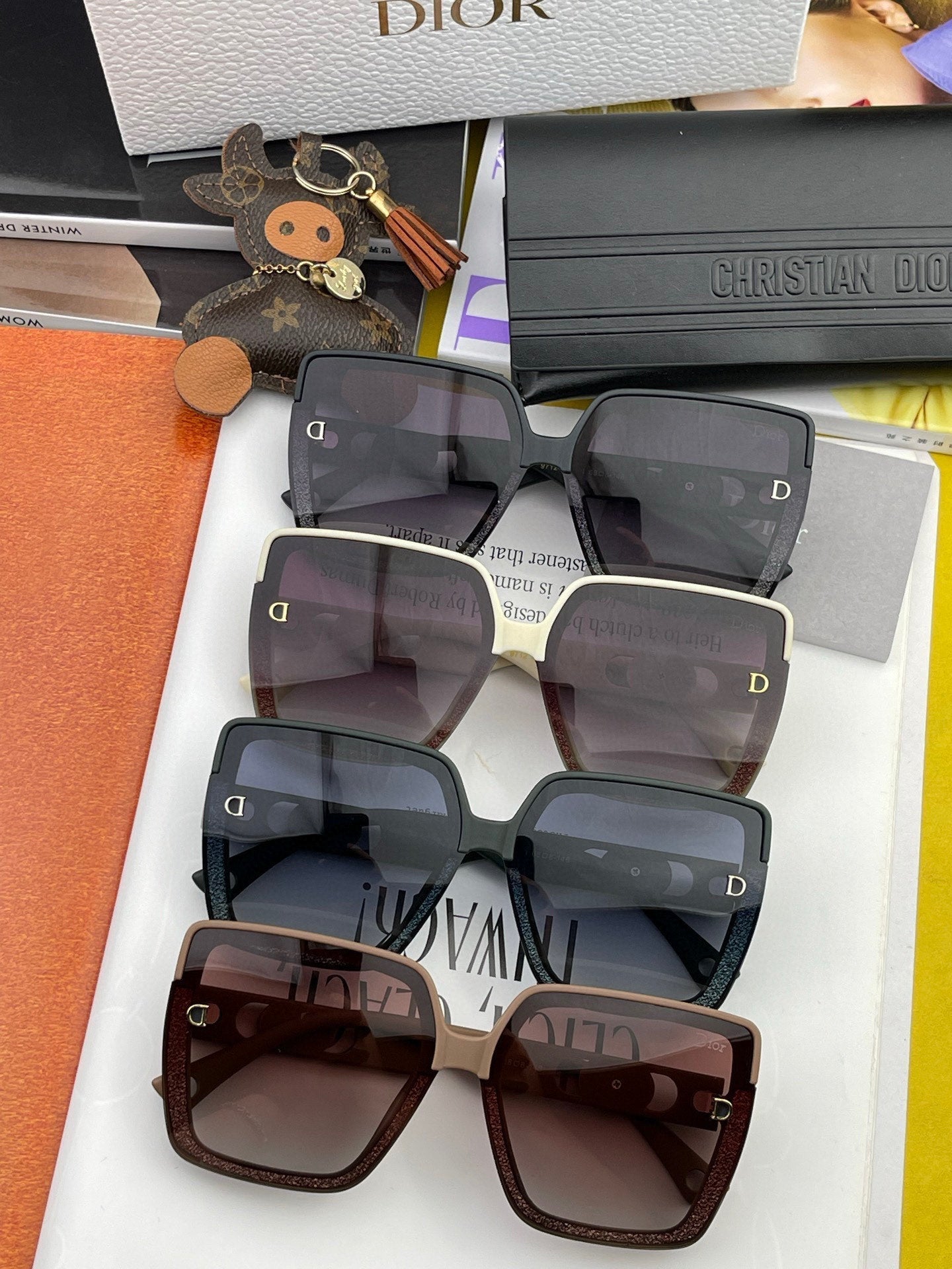 DIOR MONTAIGNE SQUARE SUNGLASSES CD7129 IN ACETATE