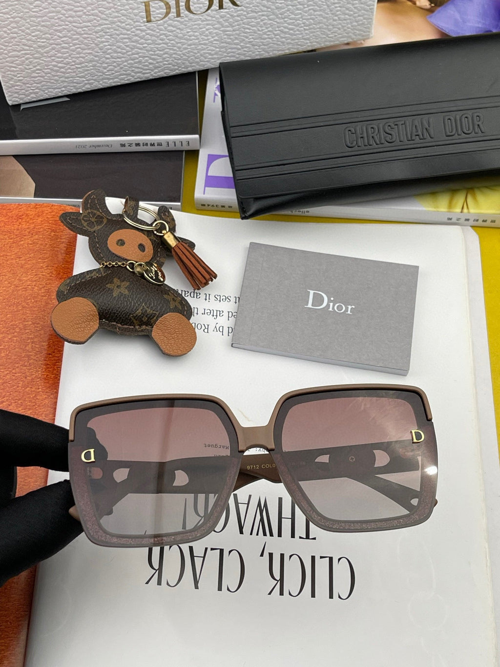 DIOR MONTAIGNE SQUARE SUNGLASSES CD7129 IN ACETATE