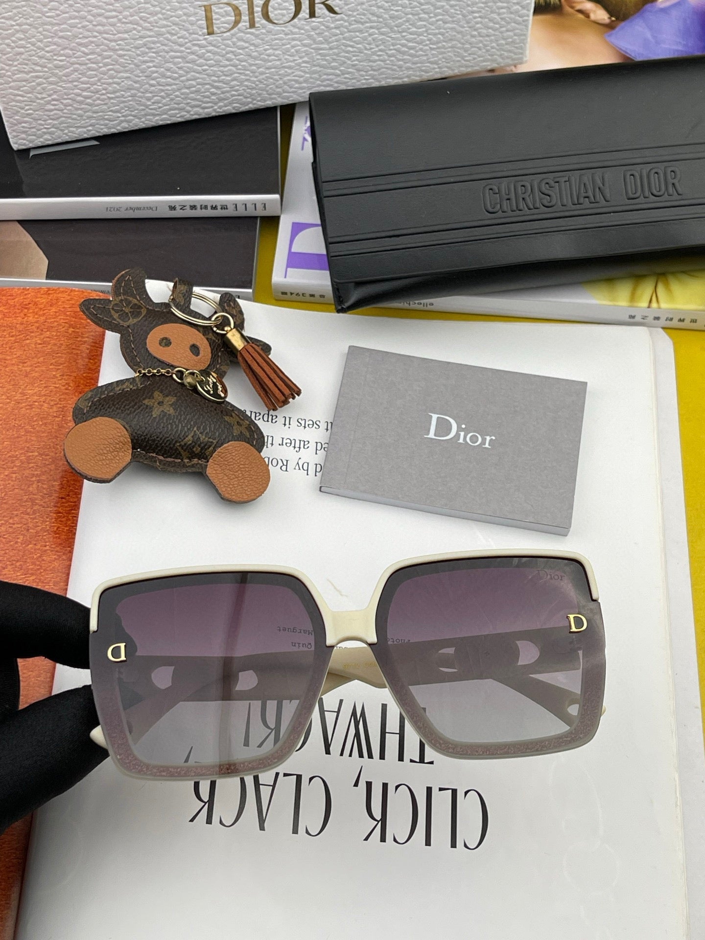 DIOR MONTAIGNE SQUARE SUNGLASSES CD7129 IN ACETATE