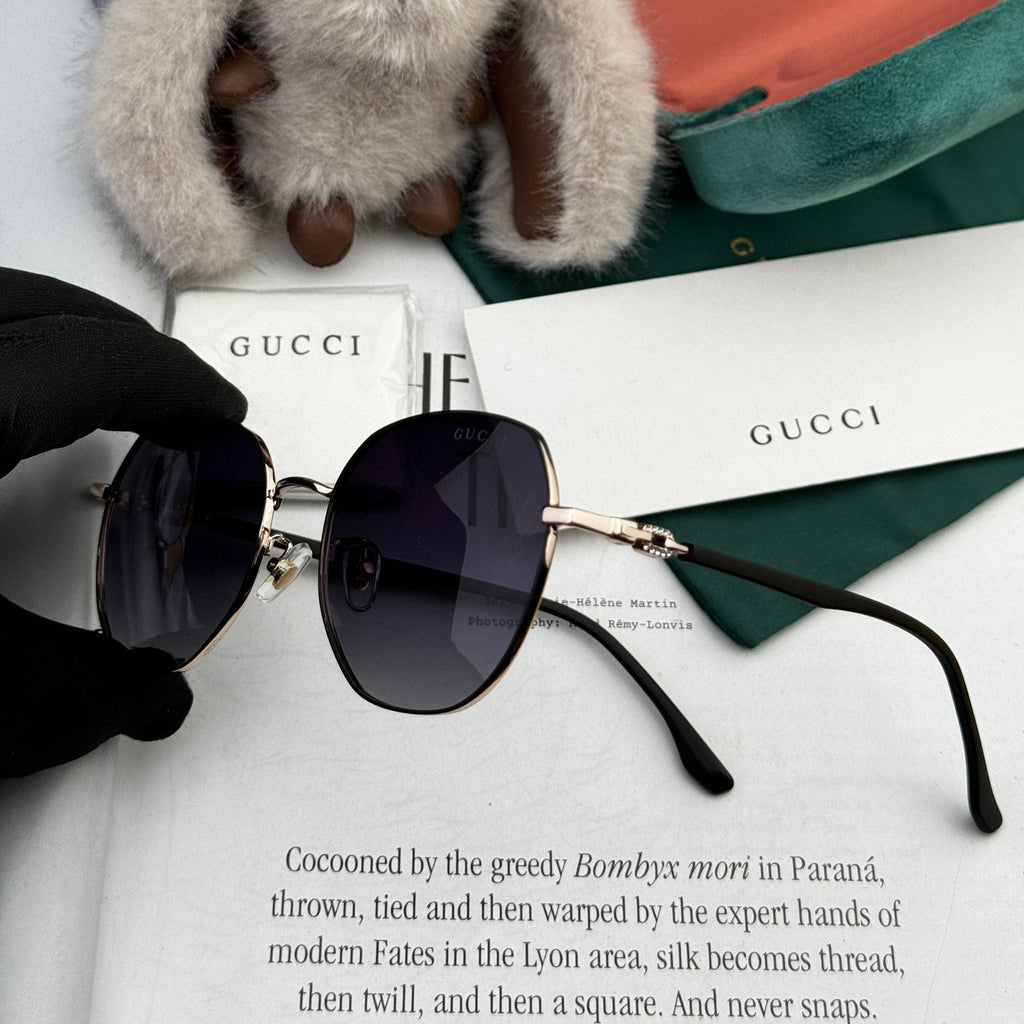 GUCCI OVERSIZED ROUND FRAME SUNGLASSES G4639 IN METAL