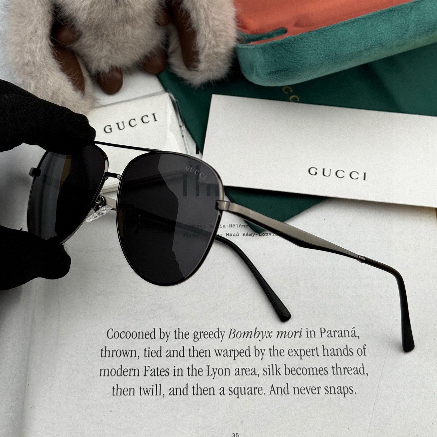 GUCCI AVIATOR FRAME SUNGLASSES G1203 IN METAL