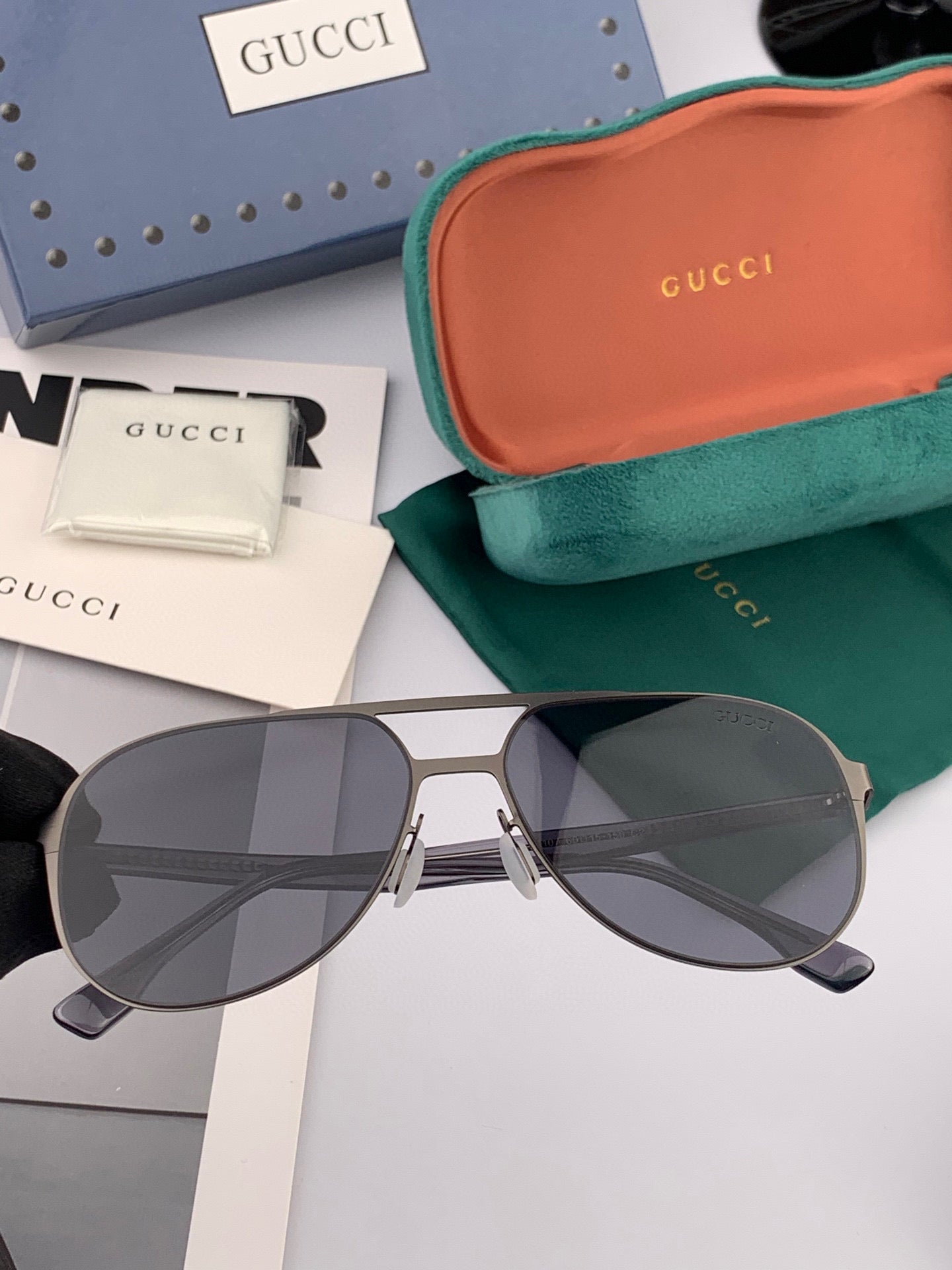 GUCCI AVIATOR FRAME SUNGLASSES G7810 IN METAL