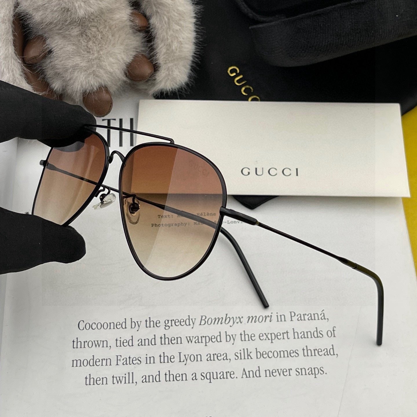 GUCCI AVIATOR FRAME SUNGLASSES 1865 IN METAL