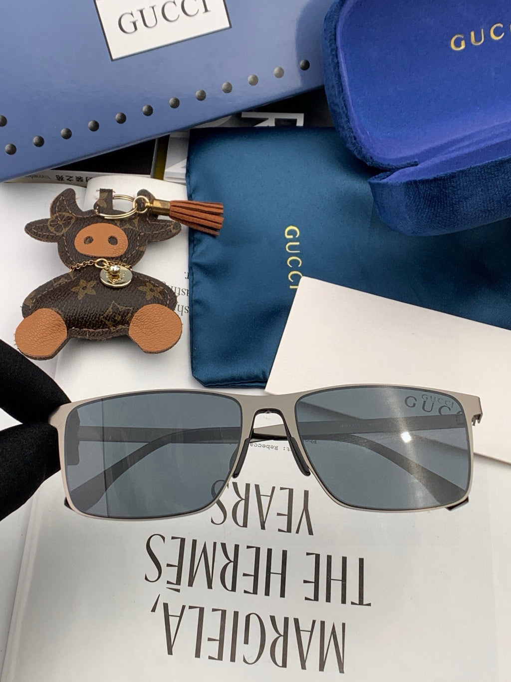 GUCCI RECTANGULAR FRAME SUNGLASSES G2805 IN METAL