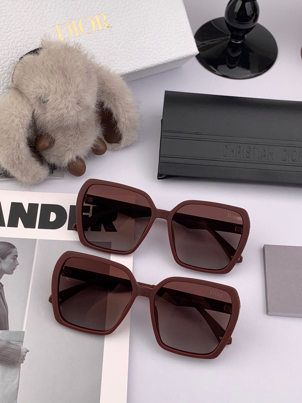 DIOR MONTAIGNE SUNGLASSES D7732 IN BROWN ACETATE