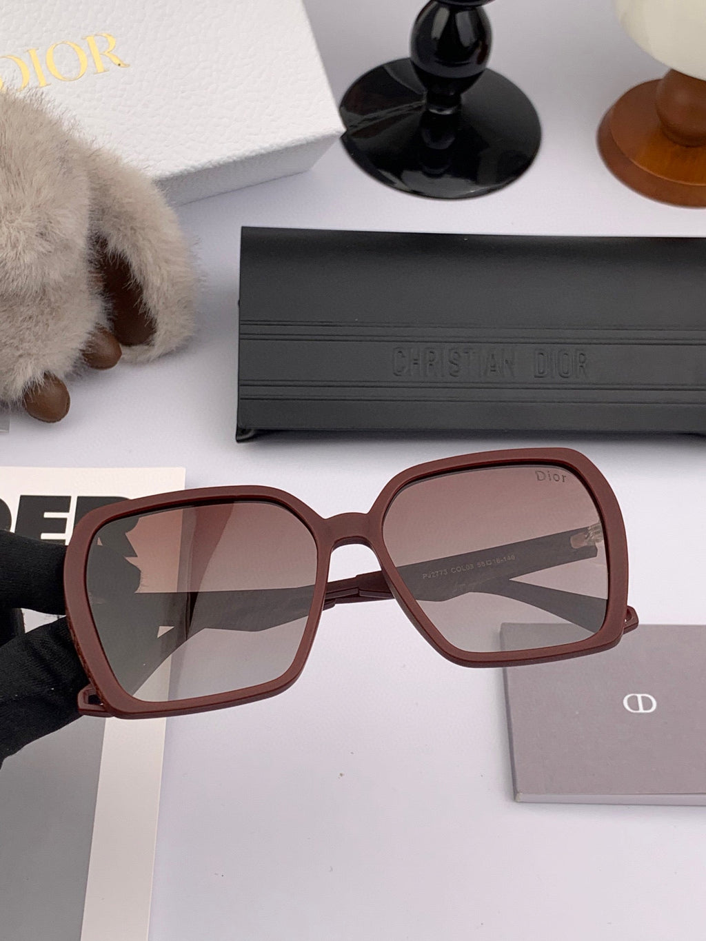 DIOR MONTAIGNE SUNGLASSES D7732 IN BROWN ACETATE