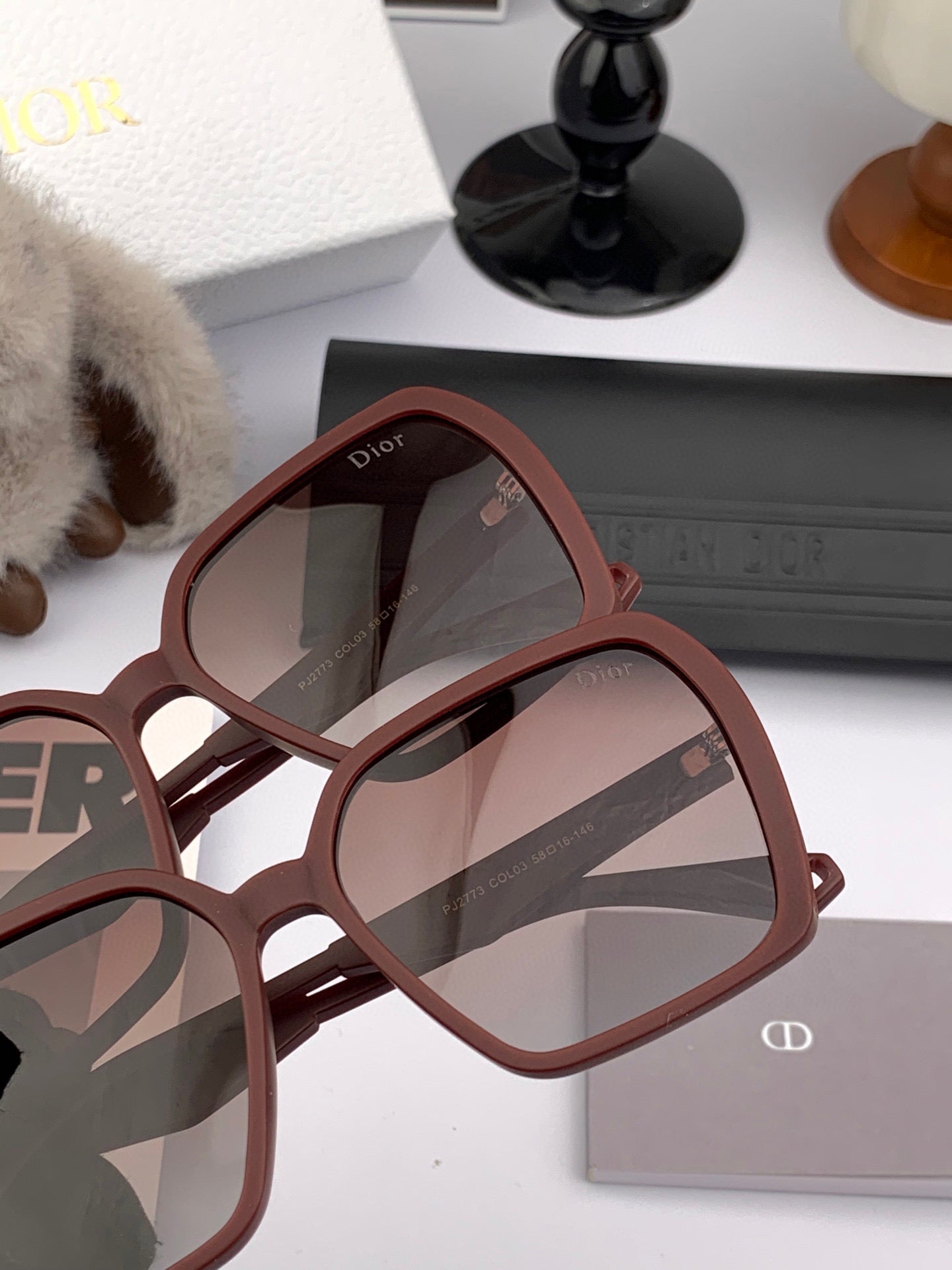 DIOR MONTAIGNE SUNGLASSES D7732 IN BROWN ACETATE