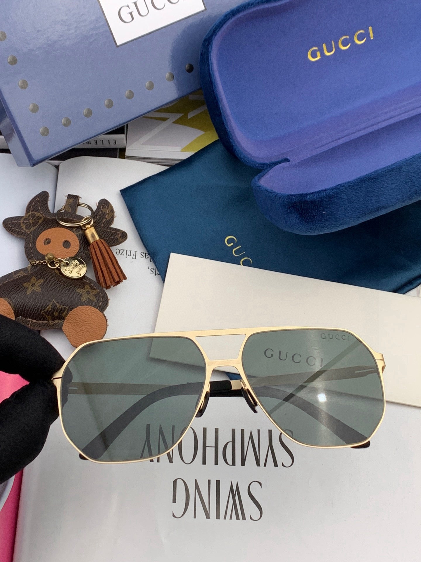 GUCCI NAVIGATOR FRAME SUNGLASSES G1731 IN METAL