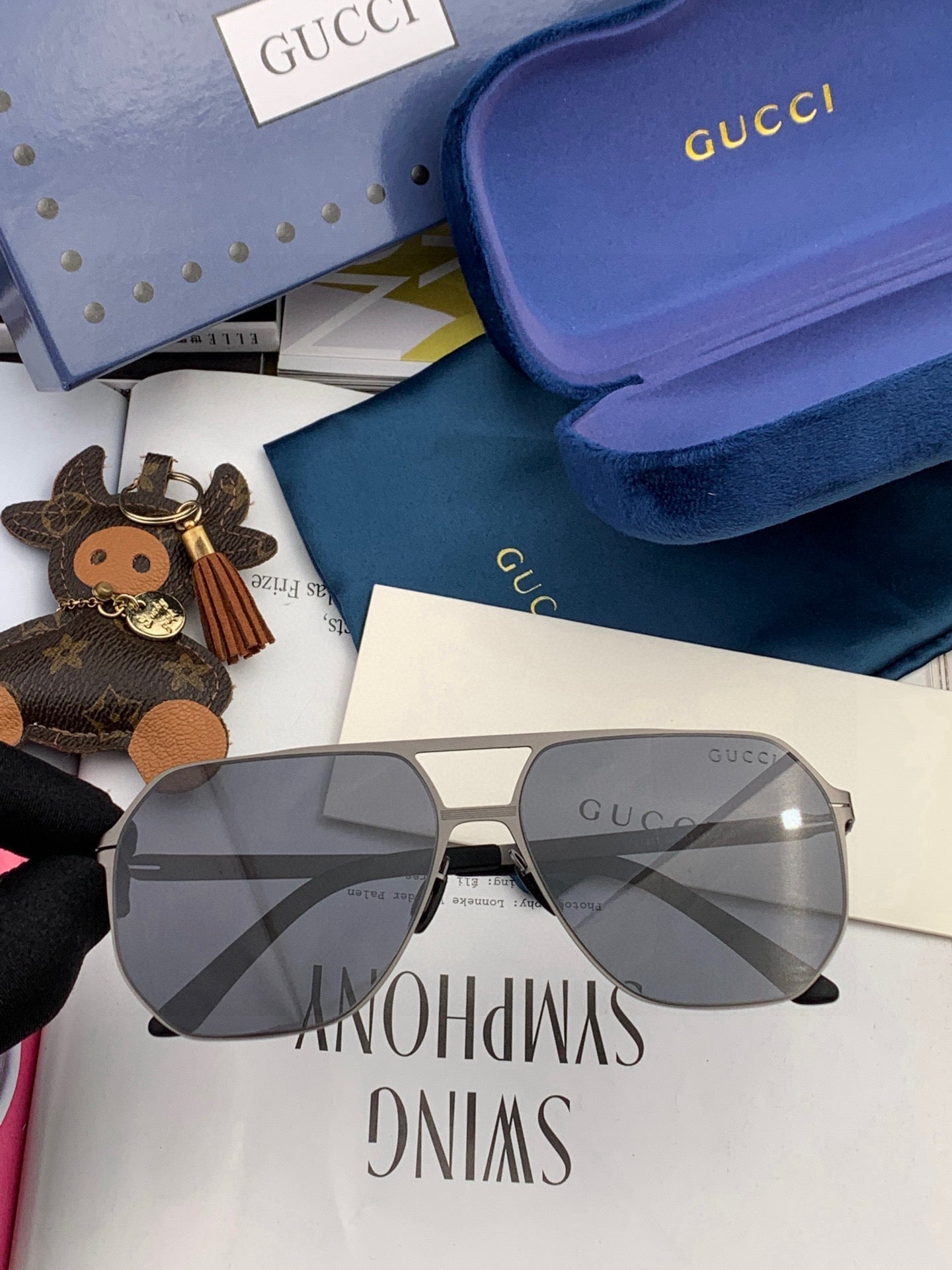 GUCCI NAVIGATOR FRAME SUNGLASSES G1731 IN METAL