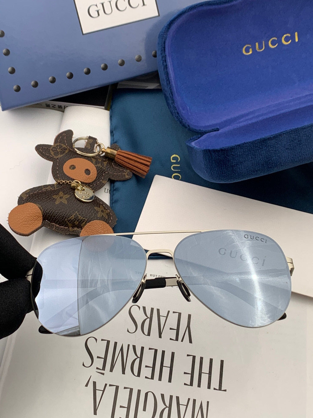 GUCCI AVIATOR FRAME SUNGLASSES G1732 IN METAL