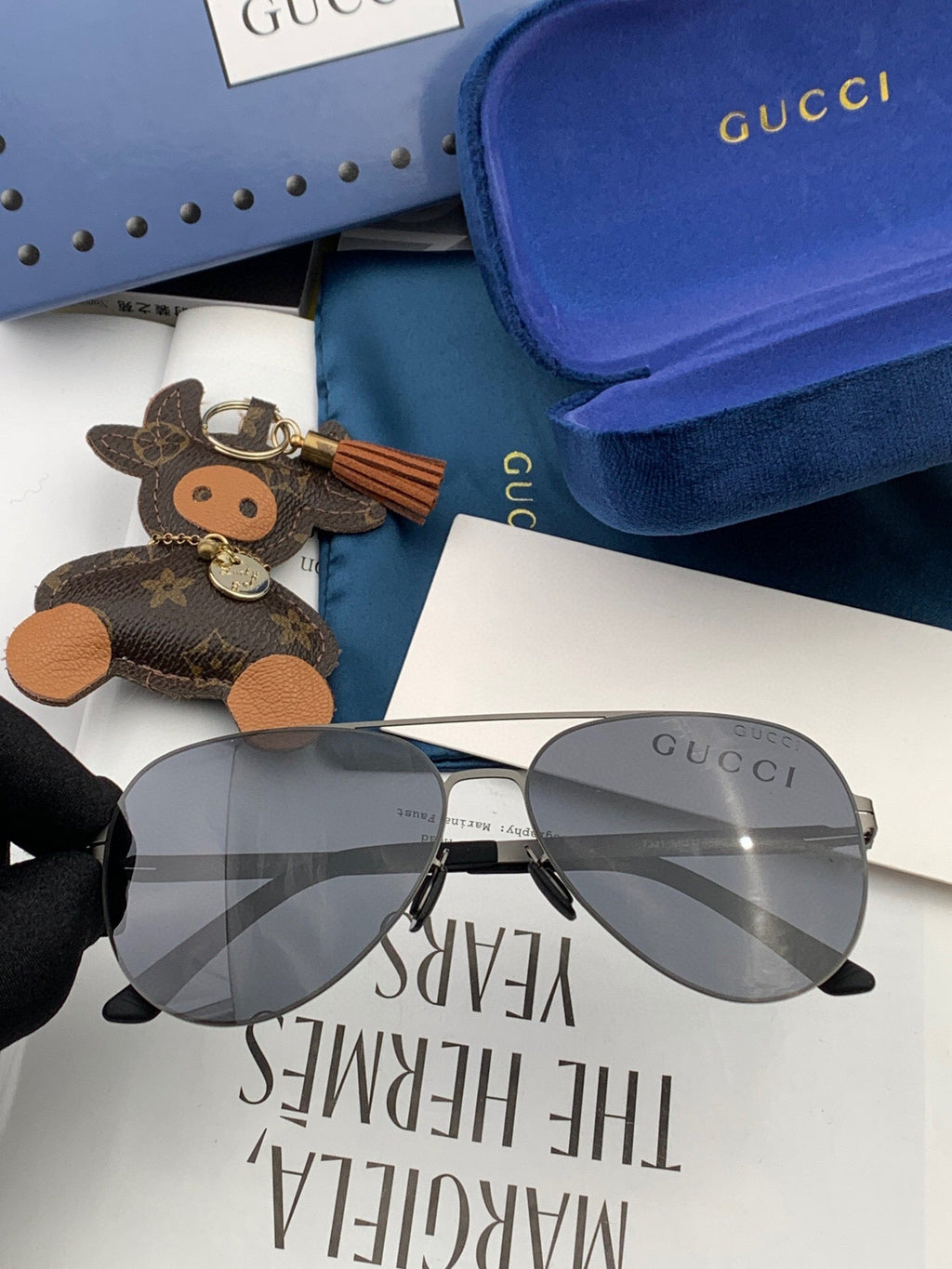 GUCCI AVIATOR FRAME SUNGLASSES G1732 IN METAL